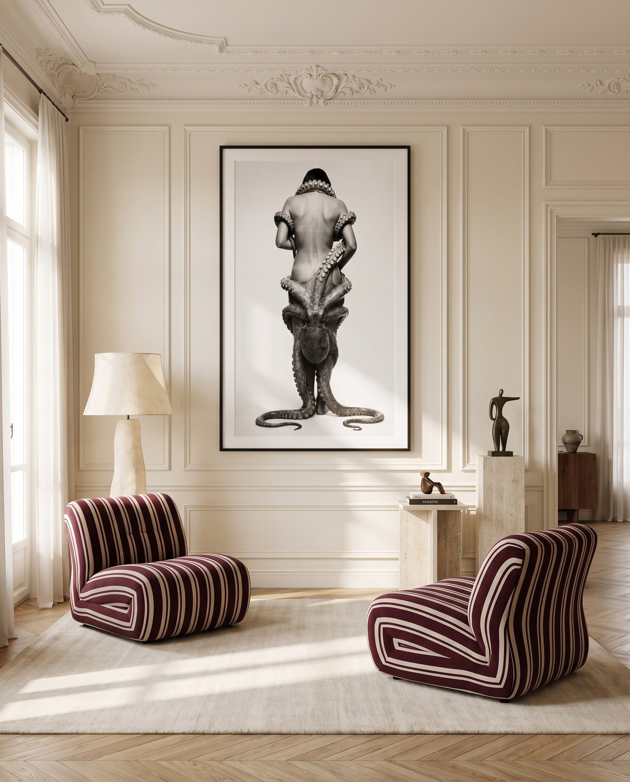 Tirage Miaou Edition encadré, exposé dans un intérieur